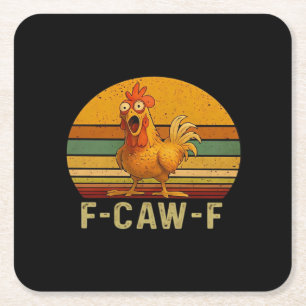 Porta-copo De Papel Quadrado F-Caw-F Frango Gráfico Vintage Essencial
