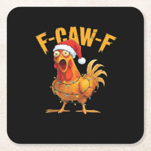 Porta-copo De Papel Quadrado F-Caw-F Frango Natal Essencial