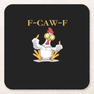 Porta-copo De Papel Quadrado F-Caw-F Galinha Engraçada Clássico Retro