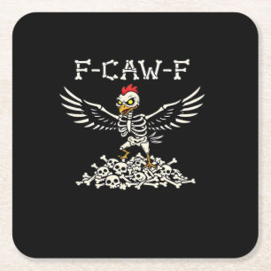 Porta-copo De Papel Quadrado F Caw F Galinha Engraçada Halloween Estilo Legal Ú