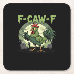 Porta-copo De Papel Quadrado F Caw F Galinha Engraçada Halloween Vintage Clássi