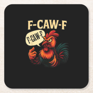 Porta-copo De Papel Quadrado F Caw F Galo Bravo Gráfico Estilo Retrô Engraçado