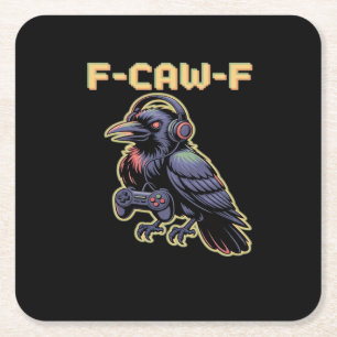 Porta-copo De Papel Quadrado F-Caw-F Gaming Raven com fones de ouvido - Stream