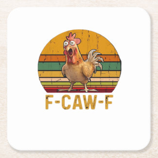 Porta-copo De Papel Quadrado F-Caw-F Humor de Frango Essencial Minimal Limpo