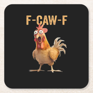 Porta-copo De Papel Quadrado F Caw F Humor de Galinha Engraçado Meme de Galo Cl