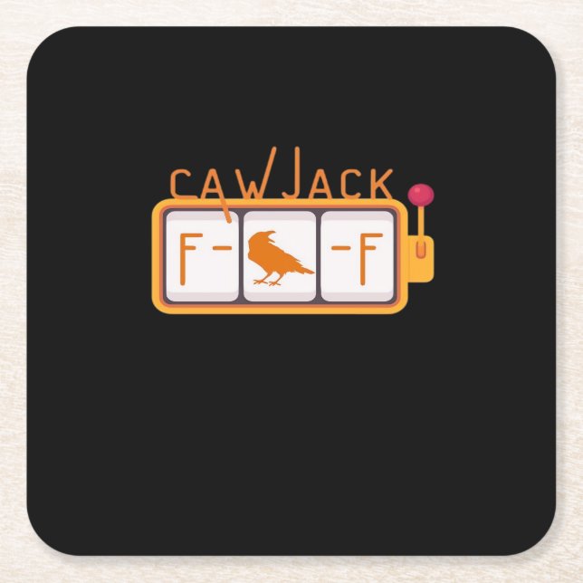 Porta-copo De Papel Quadrado F-Caw-F Jackpot Gráfico Retro (Frente)