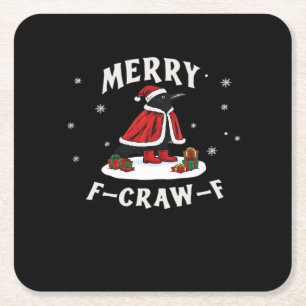 Porta-copo De Papel Quadrado F-Craw-F Corvo Natal F-Caw-F Corvo Natal Cl