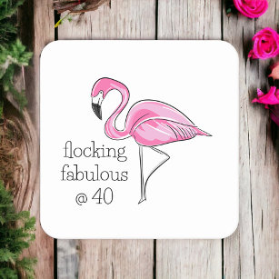 Porta-copo De Papel Quadrado Fabuloso Flamingo, rosa, ao quarenta