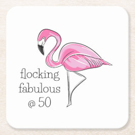 Porta-copo De Papel Quadrado Fabuloso Flamingo, rosa, com cinquenta anos