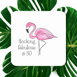 Porta-copo De Papel Quadrado Fabuloso Flamingo, rosa, com trinta anos