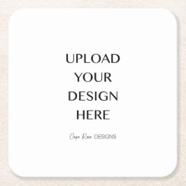 Porta-copo De Papel Quadrado Faça o Upload do Seu Próprio Design