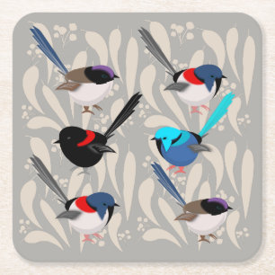 Porta-copo De Papel Quadrado Fairy Wrens