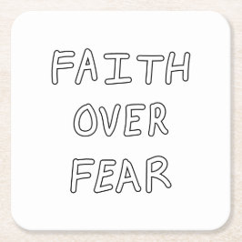 Porta-copo De Papel Quadrado Faith over Fear