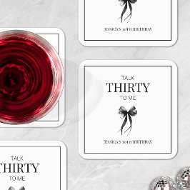 Porta-copo De Papel Quadrado Fale 30 para mim, aniversário de 30 anos, preto br