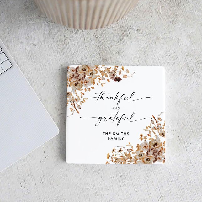 Porta-copo De Papel Quadrado Fall Leaves Thanksgiving Dinner (Criador carregado)