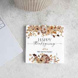 Porta-copo De Papel Quadrado Fall Leaves Thanksgiving Dinner 