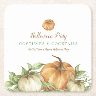Porta-copo De Papel Quadrado Fall Pumpkin Halloween