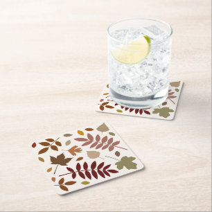 Porta-copo De Papel Quadrado Fallen Deixa Design de Cores de Cair no Creme