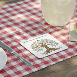 Porta-copo De Papel Quadrado Family Reunion Coaster – Symbolic Family Tree