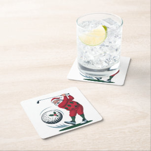 Porta-copo De Papel Quadrado Fantasia Fantasma Golf Tocando Papai Noel