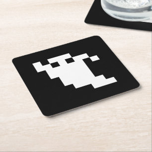 Porta-copo De Papel Quadrado Fantasma do pixel de 8 bocados
