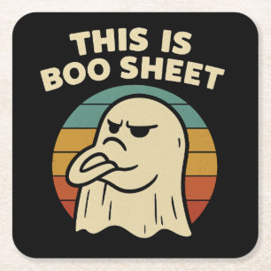 Porta-copo De Papel Quadrado Fantasma Engraçado "Isto É Folha de Boo" Halloween