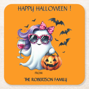 Porta-copo De Papel Quadrado Fantasma Feminino Assustador Halloween