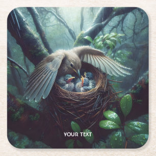 Porta-copo De Papel Quadrado Fantasy Cuja Chuva De Pássaro