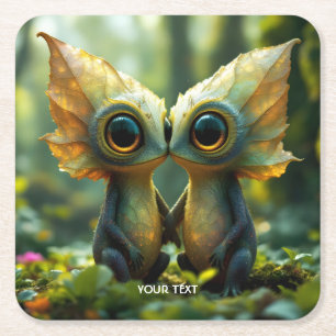 Porta-copo De Papel Quadrado Fantasy Cute Deixa O Amor Da Floresta