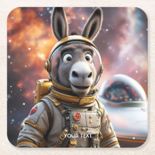 Porta-copo De Papel Quadrado Fantasy Cute Donkey Astronauta Space