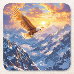 Porta-copo De Papel Quadrado Fantasy Cute Eagle Mounges Sunrise