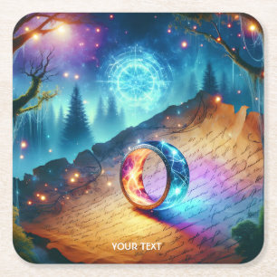 Porta-copo De Papel Quadrado Fantasy Cute Ring Forest Skies