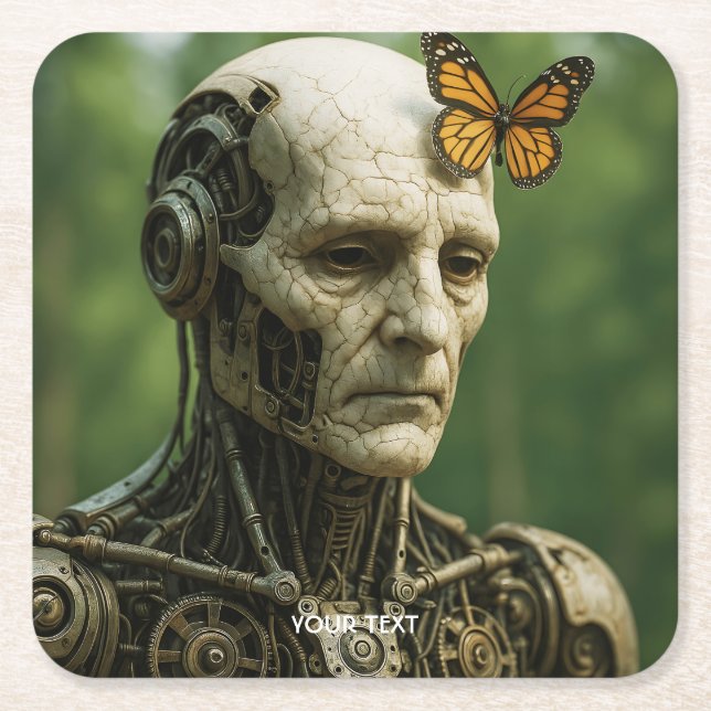 Porta-copo De Papel Quadrado Fantasy Cute Surrealism Butterfly Face (Frente)