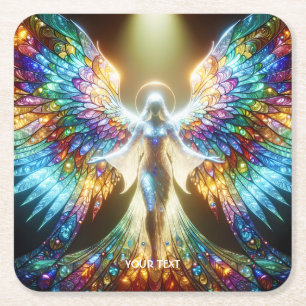 Porta-copo De Papel Quadrado Fantasy Cute Vibrant Angel Light