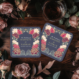 Porta-copo De Papel Quadrado Fantasy Encantado Casamento Floral Garden