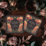 Porta-copo De Papel Quadrado Fantasy Encantado Casamento Floral Garden<br><div class="desc">Elegante,  caprichosa,  Fantasia Encantada design de casamento do Jardim Floral perfeito para uma celebração encantada de temas florestais. Este design apresenta elementos florais em um quadro de folhas verdes e sotaques dourados. Correspondência de itens no nosso compro para um tema de festa completo.</div>
