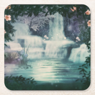Porta-copo De Papel Quadrado Fantasy Waterfall Cascader