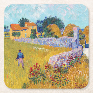 Porta-copo De Papel Quadrado Farmhouse in Provence, Van Gogh
