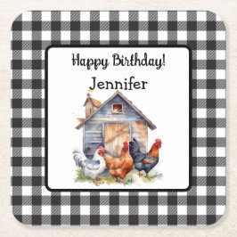 Porta-copo De Papel Quadrado Farmhouse Style Cute Vintage Aniversário