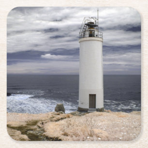 Porta-copo De Papel Quadrado Farol Galiza de Laxe, espanha