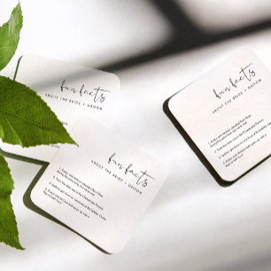 Porta-copo De Papel Quadrado Fatos divertidos sobre noiva e noiva