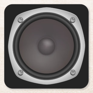 Porta-copo De Papel Quadrado Faux Loudspeaker