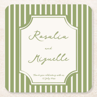 Porta-copo De Papel Quadrado Favor de casamento personalizado listras vintage v