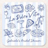 Favor de chá de panela italiano azul La dolce vita