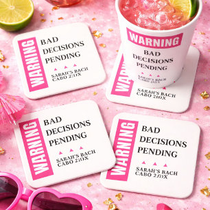 Porta-copo De Papel Quadrado Favor de festa personalizado engraçado da equipe d