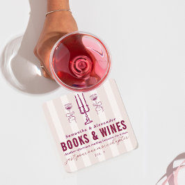 Porta-copo De Papel Quadrado Favorite Things Holiday Book & Wine Club Party 
