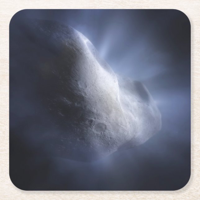 Porta-copo De Papel Quadrado Feche Ilustrativamente O Tempel De Cometa. (Frente)