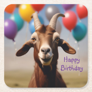 Porta-copo De Papel Quadrado Feliz Aniversário Goat