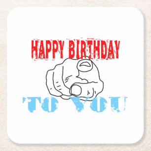 Porta-copo De Papel Quadrado Feliz Aniversário Para Você