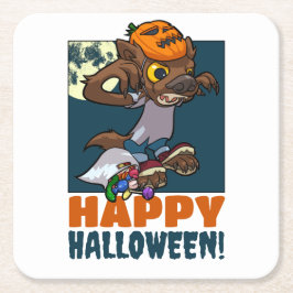 Porta-copo De Papel Quadrado Feliz Dia das Bruxas! Truque Ou Tratar Arte